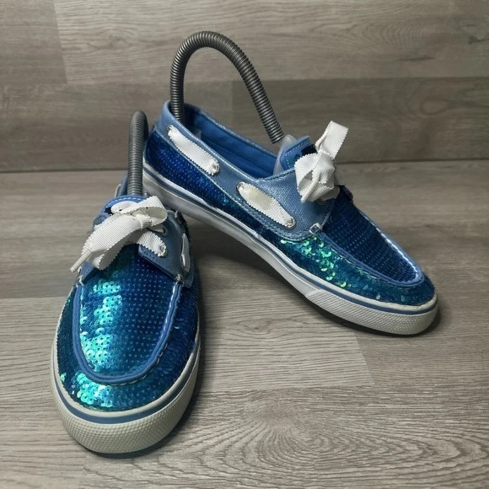Sperry Top Sider Bahama Blue‎ Sequin Boat Shoes in Women's Size 6.5 M